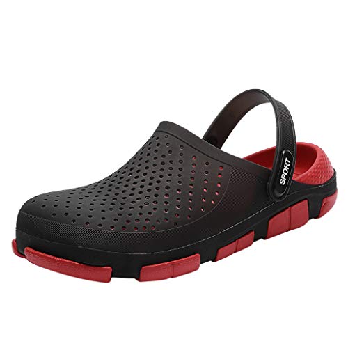 Corriee Men's Summer Garden Clogs Shoes Indoor Outdoor Flat Sandals Male Beach Holiday Slippers Black - Thumbnail 4