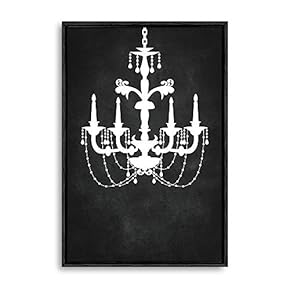 Framed Canvas Wall Art for Living Room, Bedroom Chandelier Silhouette V Canvas Prints for Home Decoration Ready to Hang - 16x24 inches