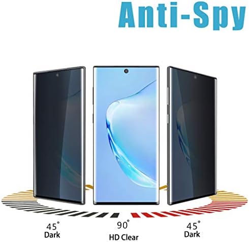 for Galaxy Note 10 5G Privacy Screen Protector, 3D Curved [2019 Upgrade Version] Anti-spy Tempered Glass Screen Film 9H Hardness Anti-Scratch Anti-Peep Shield,for Samsung Note10+