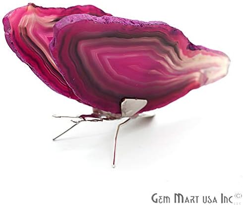 Pink Agate Slice Butterfly, Home Decor, Boho Decor, Agate Slice, Butterfly Wings, Agate Geode (BFLY-10006)