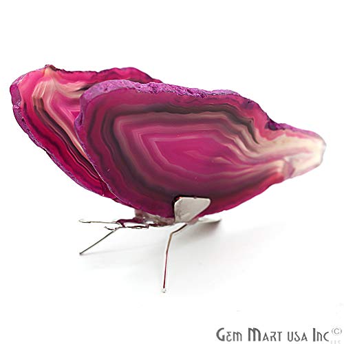 Pink Agate Slice Butterfly, Home Decor, Boho Decor, Agate Slice, Butterfly Wings, Agate Geode (BFLY-10006)