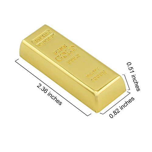 Usbkingdom 64GB USB 3.0 Flash Drive Cool Metal Bullion Gold Bar Shaped Jump Drive Pen Drive Memory Stick Thumb Drives USB Flash Disk