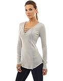PattyBoutik Women's V Neck Lace Up Curved Hem Tunic