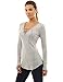 PattyBoutik Women's V Neck Lace Up Curved Hem Tunic