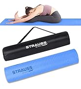 Strauss Anti Skid TPE Yoga Mat with Carry Bag, 4mm, (Sky Blue)