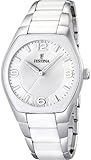 Festina Women's White Ceramic Quartz Watch Bracelet Silver Dial F165321
