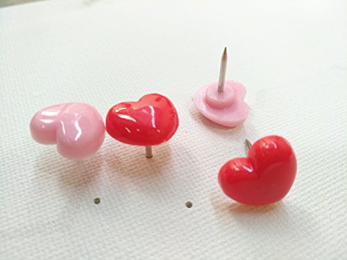 Heart shape 50pcs Plastic Quality Cork Board Safety Colored Push Pins Thumbtack Office School Accessories Supplies - Thumbnail 5