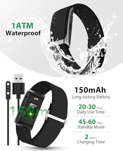 Smart Bracelet, Wearable Activity Fitness Tracker Band, 24H Sleep Tracker, Continuous All Day Heart Rate Blood Pressure Stress HRV Wristband