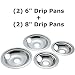Kitchen Basics 101 4 Pack Chrome (2) 6" & (2) 8" Replacement for GE/Hotpoint Electric Range Reflector Bowls Drip Pans With Locking Slot WB31T10010 WB31T10011 primary