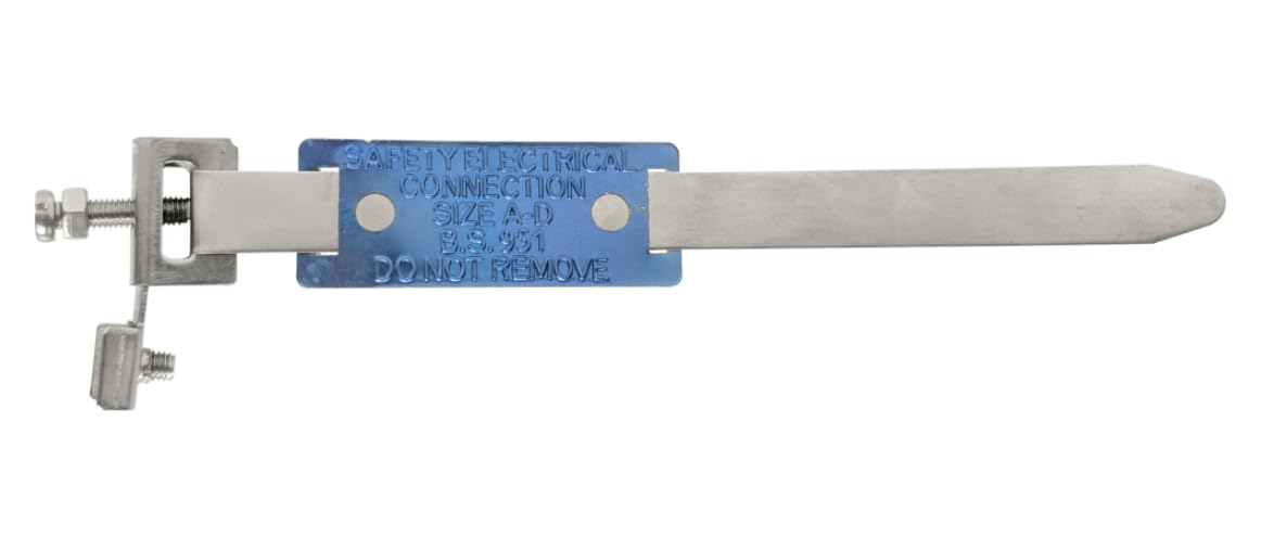 Earth Bonding Strap - Adjustable 12mm - 32mm, Blue, Pipe & Wire Clamp - 1 PCS