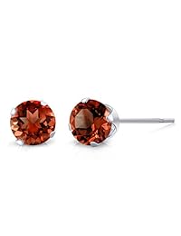 Plata de ley 4 mm amatista topacio Garnet Citrino Peridot Stud arete Conjunto de 6