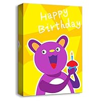 signwin-Canvas Wall Art-Cute Animal Portrait-Canvas Prints Home Artwork Decoration for Kids Bedroom,Bathroom - 12x18 inches