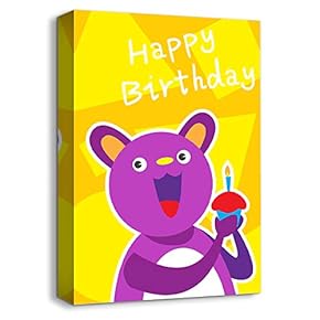 Canvas Wall Art-Cute Animal Portrait-Canvas Prints Home Artwork Decoration for Kids Bedroom,Bathroom - 12x18 inches