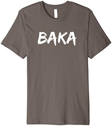 Mens Premium Baka Shirt - Japanese Anime Manga Distressed T-Shirt Small Asphalt