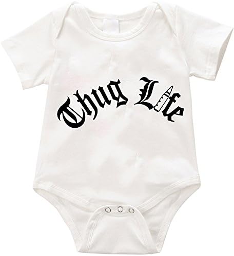 TallyWear USA Thug Life onesie Romper (6-12months, White)