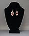 Gothic Blood Red Cabochon Dangle Earrings In Silver Finish Pewter Frame