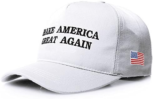 Make America Great Again Baseball Cap Embroidered Hip Hop Adjustable Hat (White)