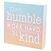 Barnyard Designs Wooden Box Sign Motivational Desk Decor for Women Office, Bathroom Shelf Decoration, Inspirational Desk Decor (Humble Kind)