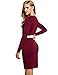 ANGVNS Women Long Sleeve Pencil Dress Bodycon Solid Slim Party Banquet Knee Dress