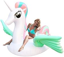 Geekper Giant Inflatable Unicorn Pool Float, 94.5 X 86.6 X 49.2 in Floats for Adults Kids Outdoor Vacation Beach Loungers Lake Ride-ons River Raft
