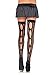 Leg Avenue Women's Fishnet Thigh Highs Backseam, Keyhole Bow Black, One Size