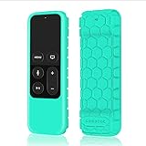 Fintie Protective Case for Apple TV 4K/4th Gen Remote - Casebot [Honey Comb Series] Light Weight [Anti Slip] Shock Proof Silicone Cover for Apple TV 4K Siri Remote Controller, Mint Green