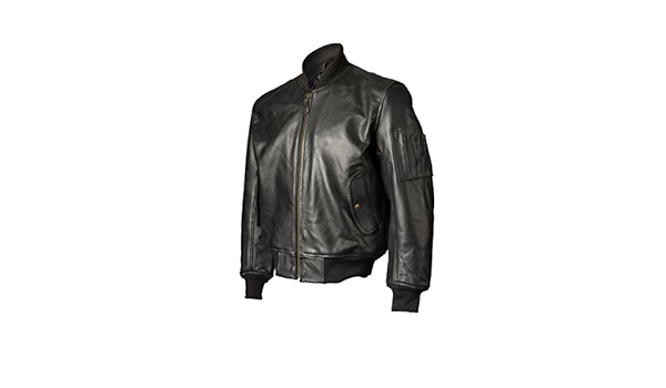 Amazon Com Men S Ma 1 Leather Flight Bomber Jacket Black Clothing