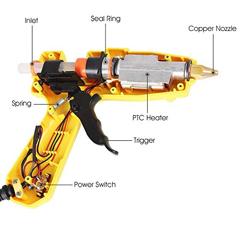 image for 60/100W Glue Gun with Glue Sticks, LAOPAO Full Size Dual Power High Te