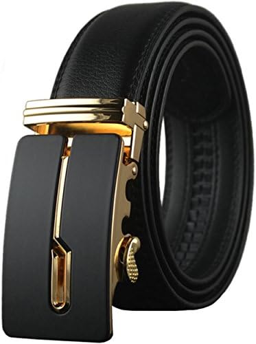 REGITWOW Men's Leather Belts Sliding Buckle 35mm Ratchet Belt for Men
