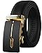 REGITWOW Men's Leather Belts Sliding Buckle 35mm Ratchet Belt for Men