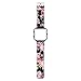 YOSWAN Replacement Band for Fitbit Blaze, Watchband Floral Soft Leather Strap Replacement Watch Band Wristband Bracelet Strap and Frame for Fitbit Blaze (Black Pink+ Black Frame)