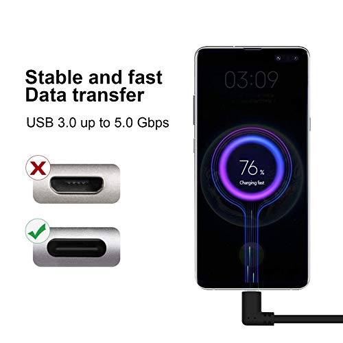 Type C Data Cable, USB C to USB 3.0 Right-Angle Data Cable (16 FT), can be Used to Connect Oculus Quest VR Devices, Fast Charging and high-Speed Data Transmission…