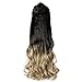 S-noilite Dip Dye Clip in Hair Extensions Ombre Two Color Long Thick Curly Wavy Straight 3/4 Full Head Synthetic Hairpiece Japanese Fiber Trendy Fashion (Dark Brown to Ash Blonde)