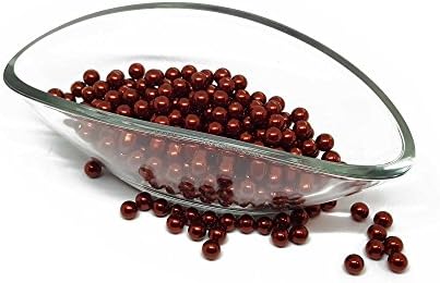 100 x No-Hole Pearls 12mm - Deco wedding - shiny wax beads - Set - 12mm - Bordeaux Red