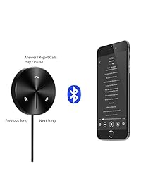 AUKEY Receptor Bluetooth con 3 puertos USB, para auto, con cargador, base magnética, y manos libres, para iPhone, Samsung, y más.