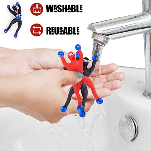 Shindel 42PCS Ninja Toys, Sticky Men Wall Climbing Ninjas with DIY Stickers Stretchy Climbers Window Crawlers for Party Favor Tricky Novelty Toys for Kids