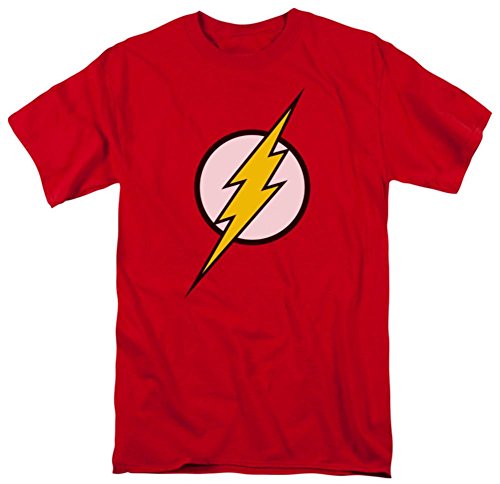Jla/Flash Logo-Short Sleeve Adult -Red-Xl