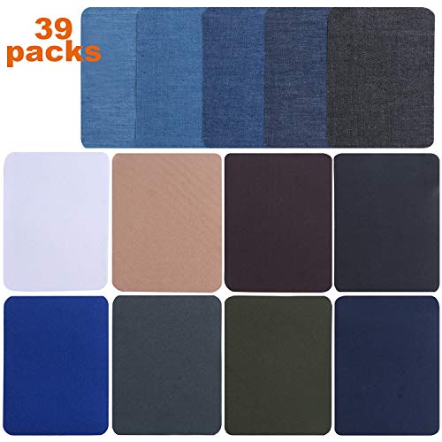 39 Pack,13 Colors 4.9"x 3.7" Large Size Iron on Patches for Repairing Fabrics Clothing Jeans