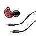 MEE audio M6 PRO In Ear Monitor Headphones for Musicians, 2nd Gen Model With Upgraded Sound, Memory Wire Earhooks & Replaceable Cables, Noise Isolating Professional Earbuds, 2 Cords Included (Red)
