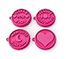 Silicandy Cookie Stamp Molds - 4/6 Set - Great for Activities with Kids - Themes are Get Well Soon / Royal Princess / Social Media Tween / Spread the Love - Silicone Kit for Homemade Cookies [Pink]
