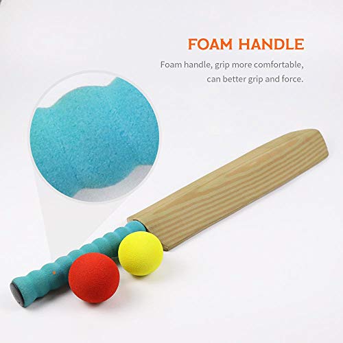 Umiwe Kids Cricket Kit, Child Sport Game NBR Foam Cricket Toy Set with Bat, Ball and Wicket for Indoor & Outdoor Garden Play(Age 4-8 Years)