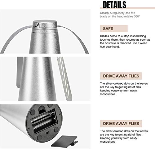 iFCOW Electric Fan Fly Repellent Fan, Portable Table Fly Fan Keep Flies