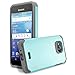 Kyocera Hydro Air, Kyocera Hydro Wave Case, RANZ Grey with Aqua Blue Hard Impact Dual Layer Shockproof Bumper Case For Kyocera Hydro Wave C6740