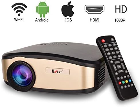 Projector, BNEST Wifi LCD Video Projector, Home Theater, Portable Mini Video Projector with Stereo Speaker, Support 1080P HDMI, USB, SD Card for Home TV, Laptop Gaming