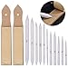 12 Pieces Blending Stumps and Tortillions Set with 2 Pieces Sandpaper Pencil Sharpener for Student Sketch Drawing