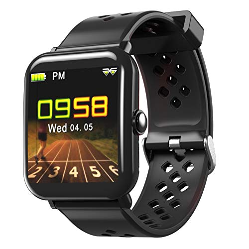 KXCD Fitness Tracker, Swimming Activity Tracker with Pedometer Sleep Monitor Stopwatch Heart Rate Smart Bracelet Watch for Android & iOS (Black)