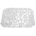 mDesign Pebbles Kitchen Sink Protector Mat, Divider Protector, Suction Sponge Holder - Pack of 3, Clear