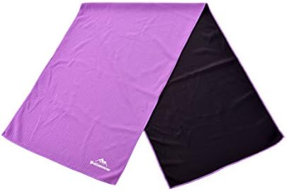 Cooling Towel: Evaporative Microfiber Cooling Towel For Sports &amp; All Outdoor Activities – Instant Chill Towel For Yoga, Golf, Gym, Pilates, Camping, Hiking, Cycling, Travel &amp; Menopause (Purple)