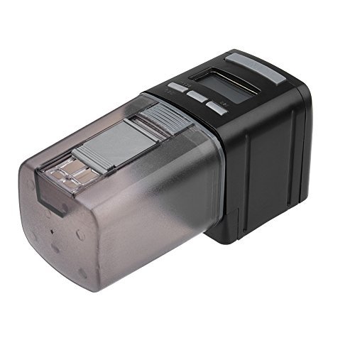 Petacc Programmable Automatic Fish Feeder Multi-Functional Fish Food Dispenser Auto Fish Food Timer with LCD Display and Feeding Time Setting, Suitable for Aquarium, Fish Tank and Turtle Tank