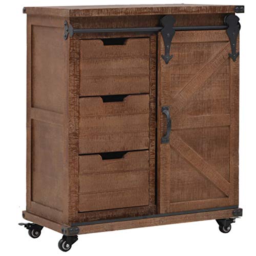 Canditree Farmhouse Buffet Sideboard with Sliding Barn Doors, Kitchen